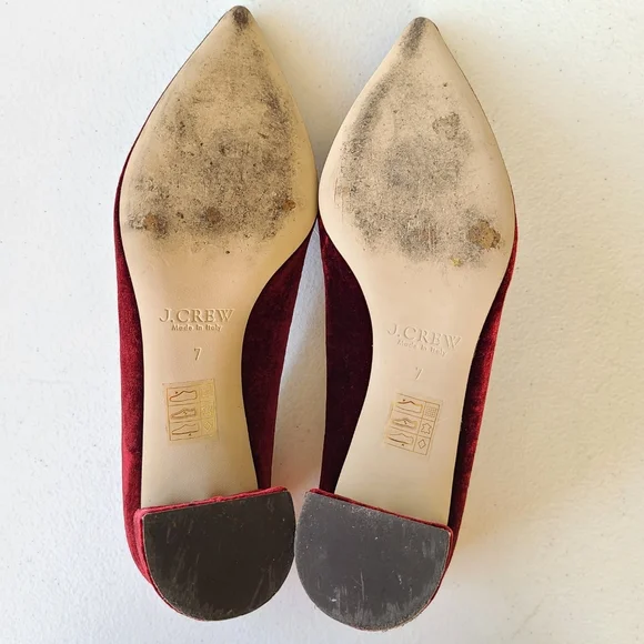 J Crew Avery Burgandy Velvet shoes - Picture 4 of 4